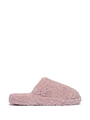 Fitflop IQushion D-Luxe Padded Teddy Mule Slippers - Image 2 of 5