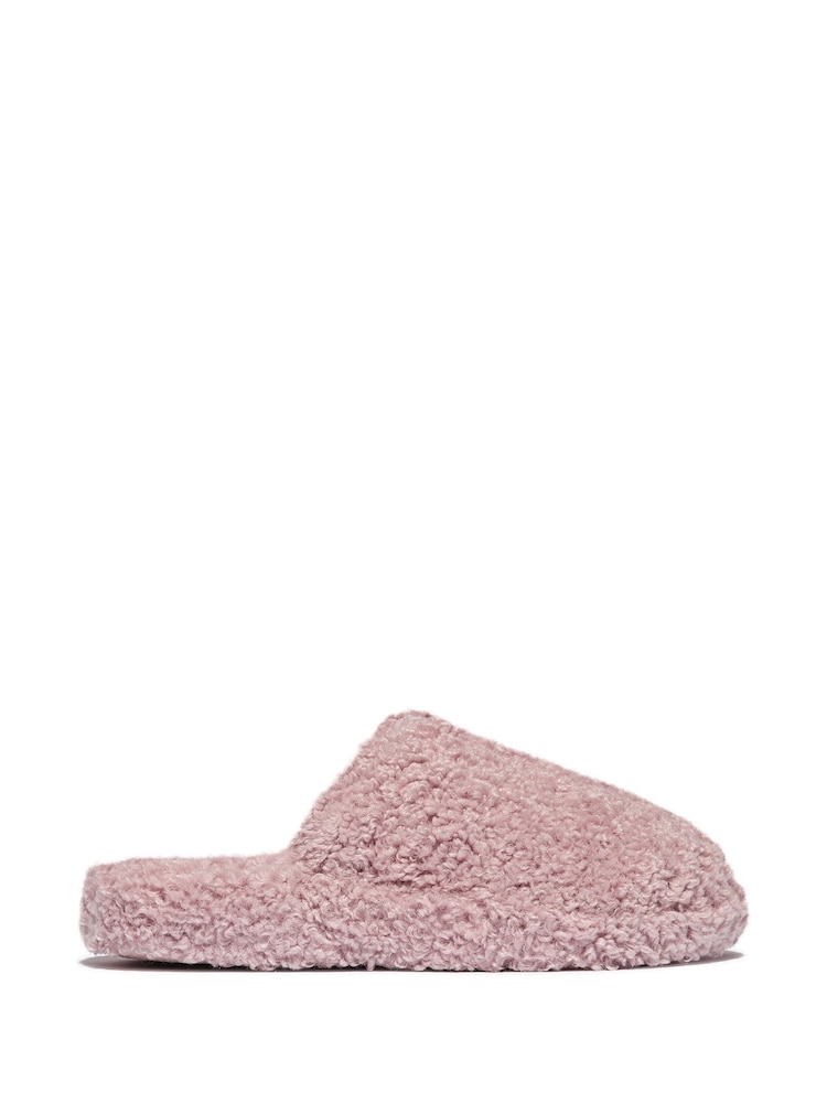 Fitflop IQushion D-Luxe Padded Teddy Mule Slippers - Image 2 of 5