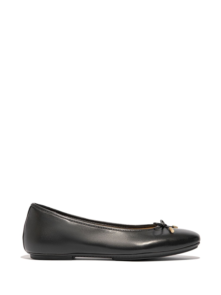 FitFlop Delicato Bow Soft Leather Ballet Flats - Image 2 of 5