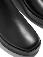 FitFlop F-Luma Stretch Leather Demi Wedge Mid Calf Black Boots - Image 4 of 5