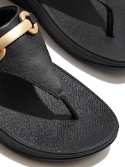 FitFlop Lulu Chunky Snaffle Leather Toe Post Black Sandals - Image 5 of 5