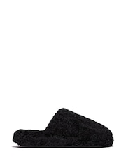 Fitflop IQushion D-Luxe Padded Teddy Mule Slippers - Image 2 of 5
