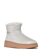 FitFlop Silver Gen-Ff Ultra-Mini Metallic D/Faced Shearling Boots - Image 3 of 5
