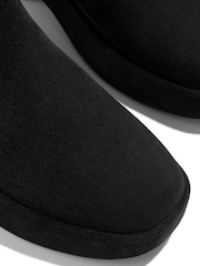 FitFlop F-Luma Stretch Suede Demi Wedge Mid Calf Black Boots - Image 4 of 6