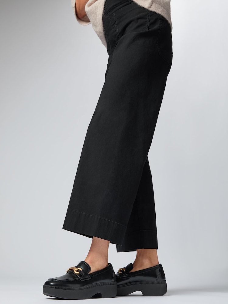 FitFlop F-Luma Chunky-Snaffle Box-Leather D/Wedge Black Loafers - Image 1 of 4