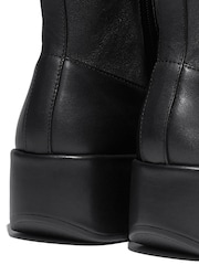 FitFlop F-Luma Chunky-Snaffle Box-Leather D/Wedge Black Loafers - Image 3 of 4