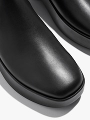 FitFlop F-Luma Chunky-Snaffle Box-Leather D/Wedge Black Loafers - Image 4 of 4