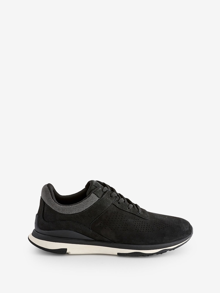 Черный - FitFlop Mens Vitamin Ffx Perf Nubuck Sports Sneakers - Image 2 of 5