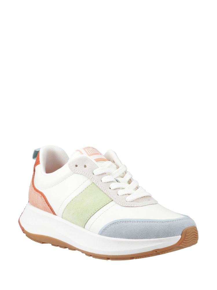 Fitflop F-Mode Flow Fabric Suede Leather Trainers - Image 2 of 6