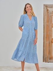 Pure Collection Blue Tiered Dress - Image 1 of 3