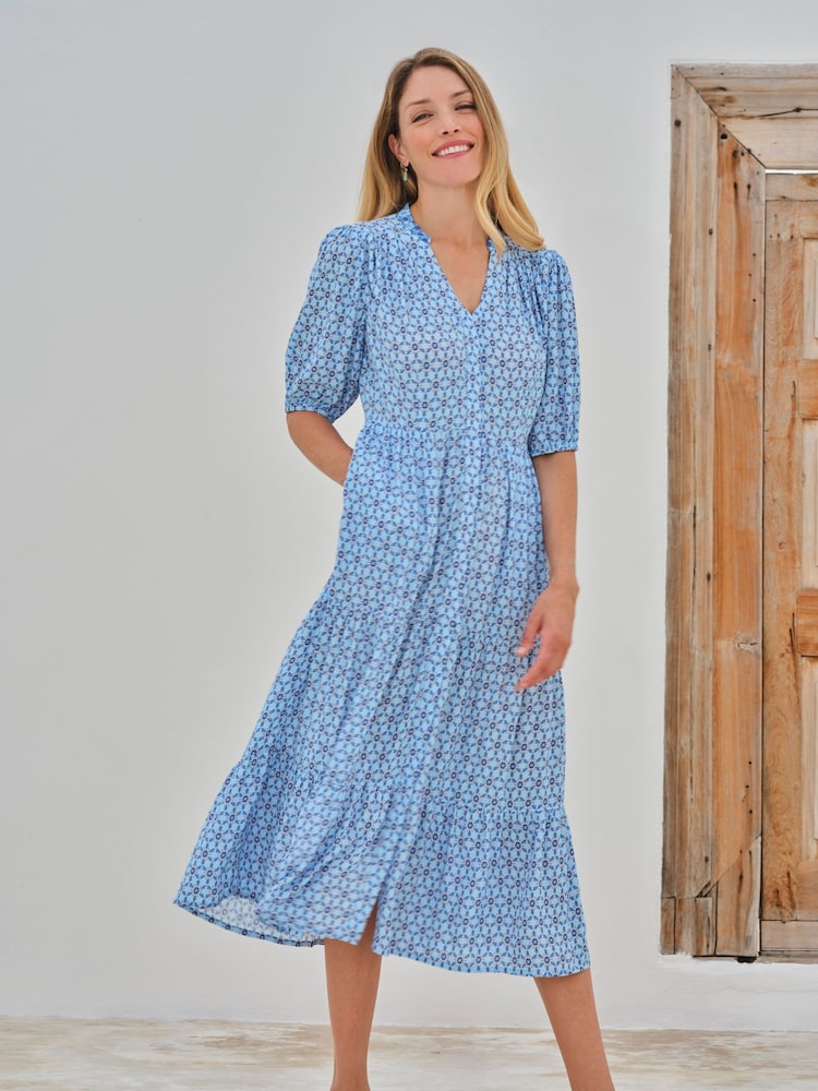 Pure Collection Blue Tiered Dress - Image 1 of 3