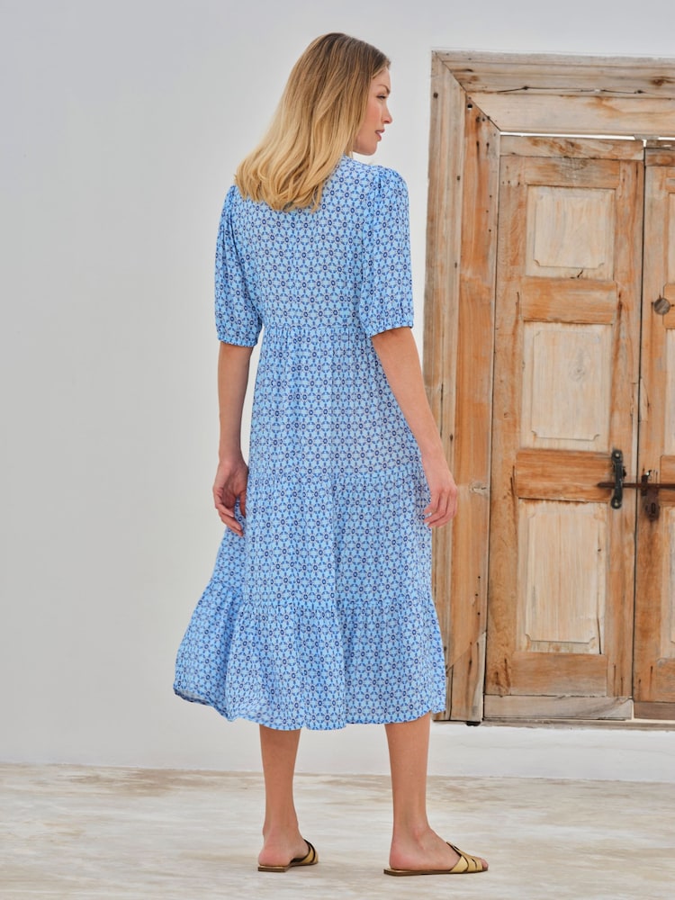 Pure Collection Blue Tiered Dress - Image 2 of 3