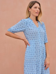 Pure Collection Blue Tiered Dress - Image 3 of 3