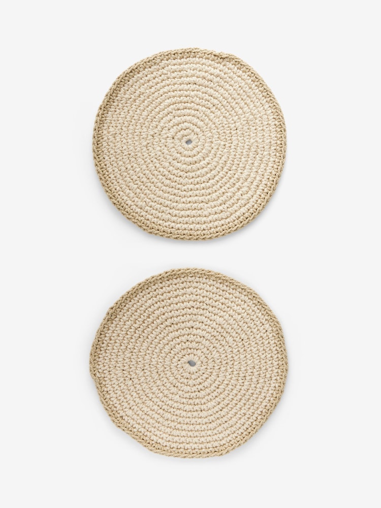 Set of 2 Natural Crochet Placemats - Image 3 of 3