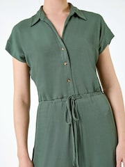 Roman Green Plain Ribbed Stretch Jersey Jumpsuit - Image 5 of 5