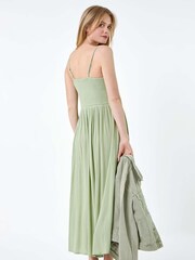 Roman Green Lace Bodice Shirred Midi Dress - Image 3 of 5