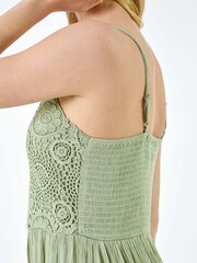 Roman Green Lace Bodice Shirred Midi Dress - Image 5 of 5