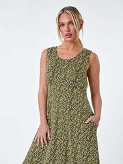Roman Green Petite Heart Print Stretch Dress - Image 1 of 5