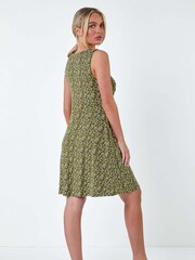 Roman Green Petite Heart Print Stretch Dress - Image 3 of 5