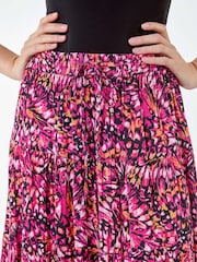 Roman Pink Butterfly Crinkle Tiered Maxi Skirt - Image 5 of 5