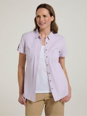 Mountain Warehouse Purple Womens Coconut Short Sleeve 100% Cotton Shirt - Image 1 of 8