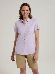 Mountain Warehouse Purple Womens Coconut Short Sleeve 100% Cotton Shirt - Image 4 of 8