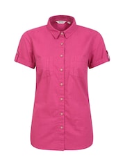 Mountain Warehouse Berry Pink Womens Coconut Short Sleeve 100% Cotton Shirt - Image 1 of 5