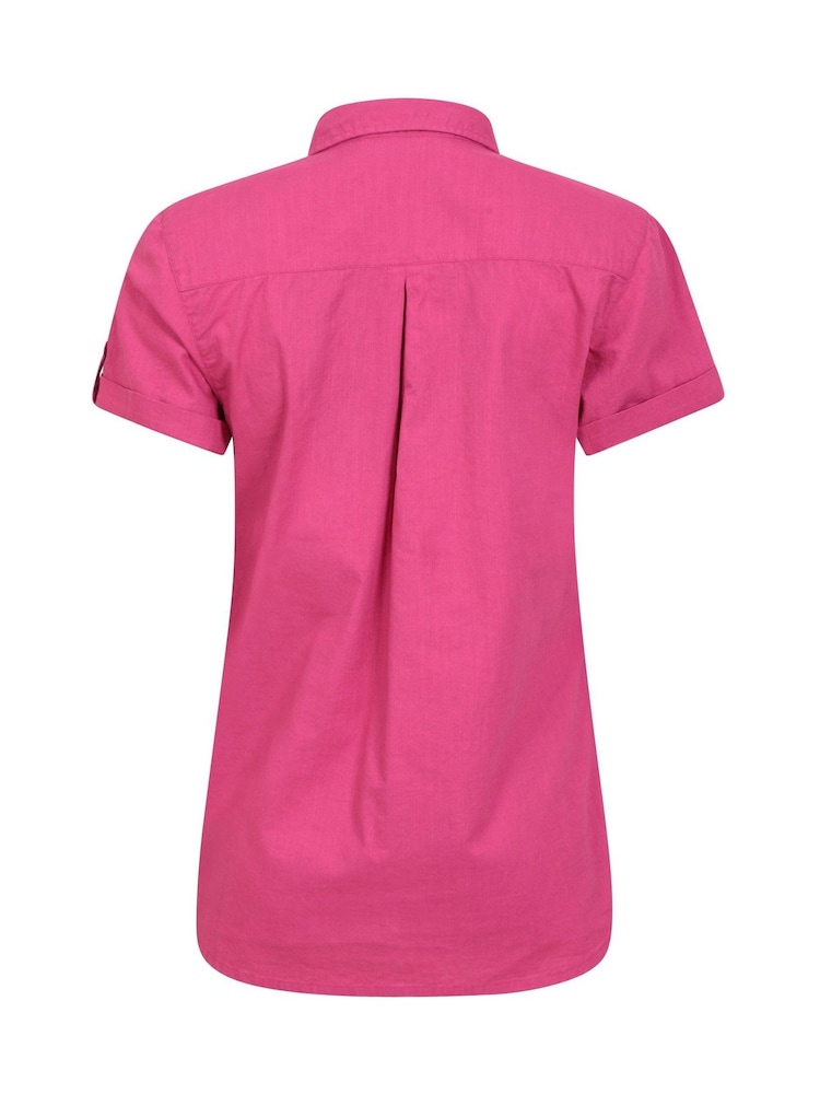 Mountain Warehouse Berry Pink Womens Coconut Short Sleeve 100% Cotton Shirt - Image 3 of 5