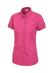 Mountain Warehouse Berry Pink Womens Coconut Short Sleeve 100% Cotton Shirt - Image 4 of 5