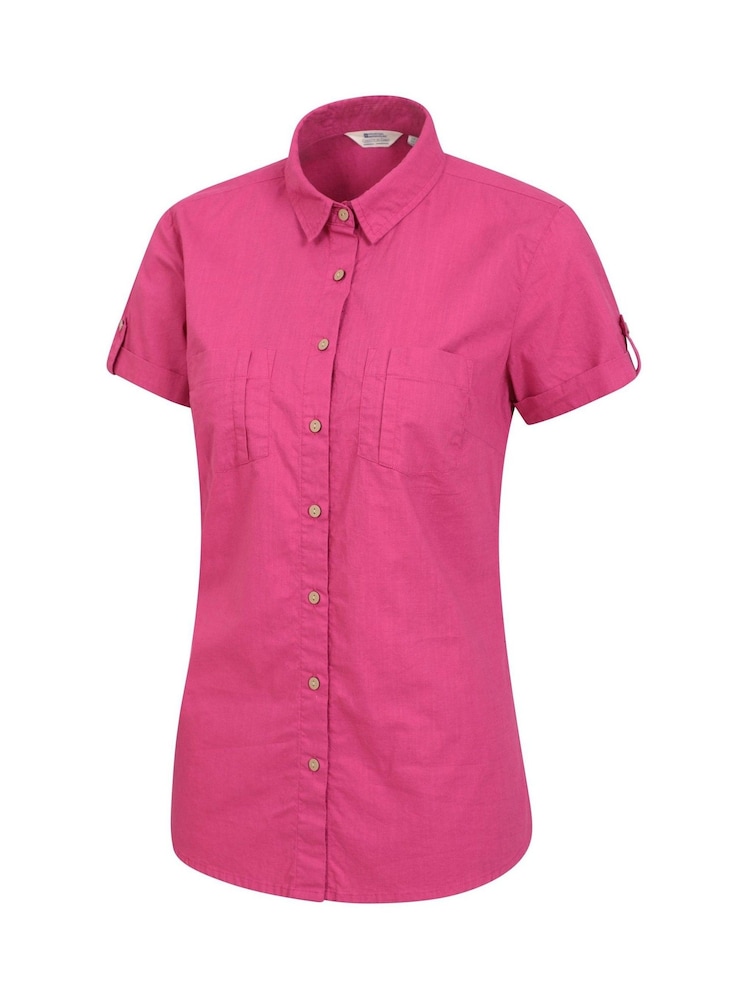 Mountain Warehouse Berry Pink Womens Coconut Short Sleeve 100% Cotton Shirt - Image 4 of 5