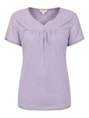 Mountain Warehouse Purple Naples Embroidered Womens 100% Cotton Top - Image 1 of 5