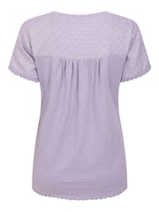 Mountain Warehouse Purple Naples Embroidered Womens 100% Cotton Top - Image 2 of 5
