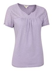 Mountain Warehouse Purple Naples Embroidered Womens 100% Cotton Top - Image 3 of 5