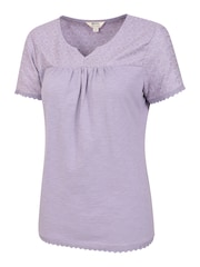 Mountain Warehouse Purple Naples Embroidered Womens 100% Cotton Top - Image 4 of 5