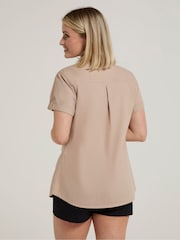 Mountain Warehouse Natural Womens Coconut Short Sleeve 100% Cotton Shirt - Image 3 of 4