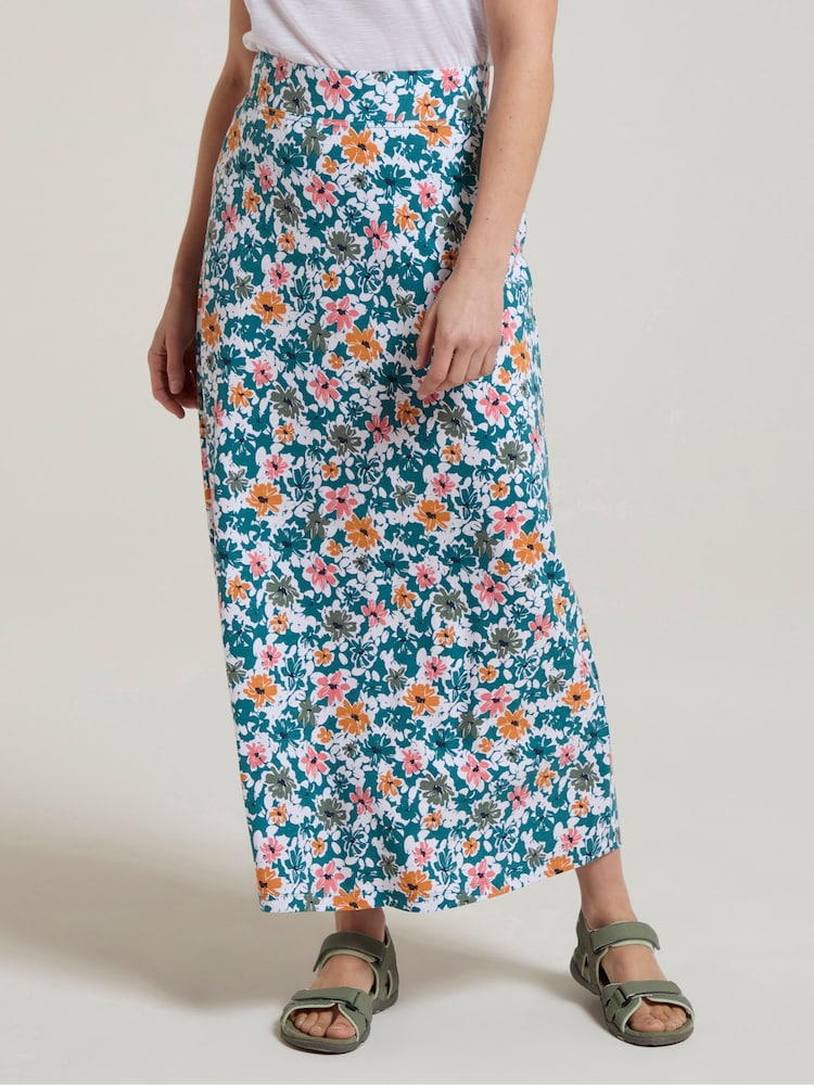 Mountain Warehouse Blue Camo Womens Shore Long Jersey Skirt - Image 1 of 10