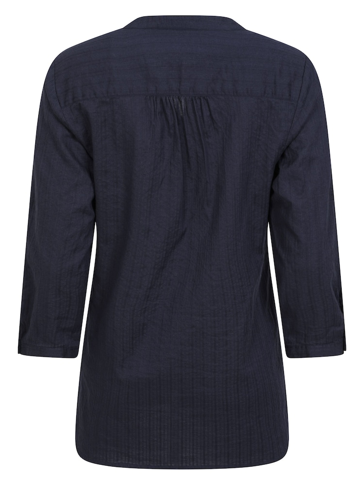 Mountain Warehouse Blue Womens Relaxed Fit Petra 3/4 Sleeve 100% Cotton Shirt - Image 7 of 9