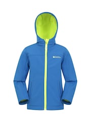 Mountain Warehouse Aqua Blue Exodus Kids Water Resistant Softshell Jacket - Image 1 of 5