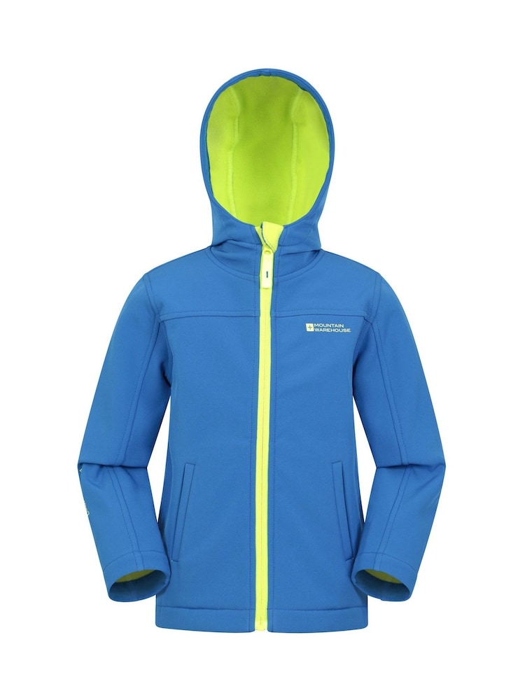 Mountain Warehouse Aqua Blue Exodus Kids Water Resistant Softshell Jacket - Image 1 of 5