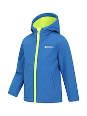 Mountain Warehouse Aqua Blue Exodus Kids Water Resistant Softshell Jacket - Image 4 of 5