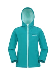 Mountain Warehouse Mid Blue Exodus Kids Water Resistant Softshell Jacket - Image 1 of 5
