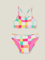 Angels By Accessorize Black Girls Reversible Check Bikinis - Image 2 of 3