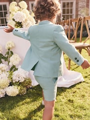Mineral Blue Blazer Shirt Shorts and Bow Tie Set (3mths-9yrs) - Image 2 of 9