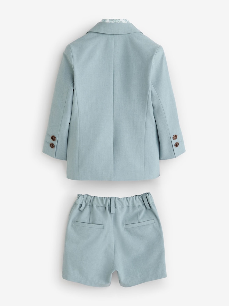 Mineralblau - Set aus Blazer, Hemd, Shorts und Fliege (3M.–9J.) - Image 5 of 9