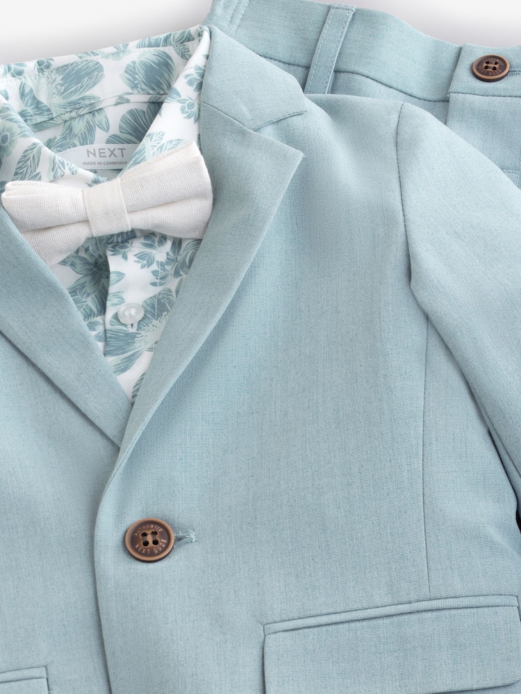 Mineralblau - Set aus Blazer, Hemd, Shorts und Fliege (3M.–9J.) - Image 8 of 9