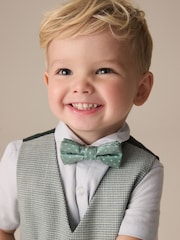 Sage Green Puppytooth - Gilet, chemise, Shorts and Bow Tie Set (3mths-9yrs) - Image 2 de 9