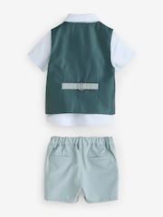 Sage Green Puppytooth - Gilet, chemise, Shorts and Bow Tie Set (3mths-9yrs) - Image 6 de 9