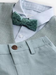 Sage Green Puppytooth - Gilet, chemise, Shorts and Bow Tie Set (3mths-9yrs) - Image 8 de 9