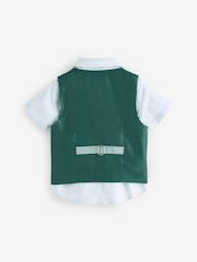 Sage Green Puppytooth Waistcoat, Shirt and Bow Tie Set (3mths-9yrs) - Image 6 of 9