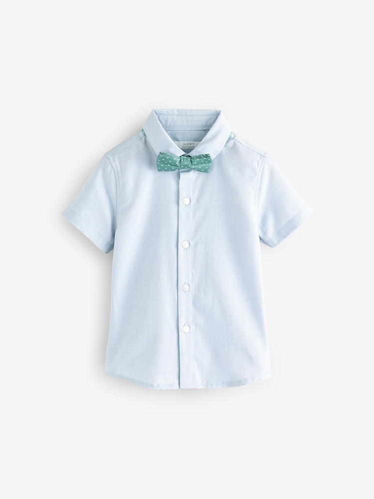 צבע ירוק מרווה בדוגמת פפיטה - Waistcoat, Shirt and Bow Tie Set (3mths-9yrs) - Image 7 of 9